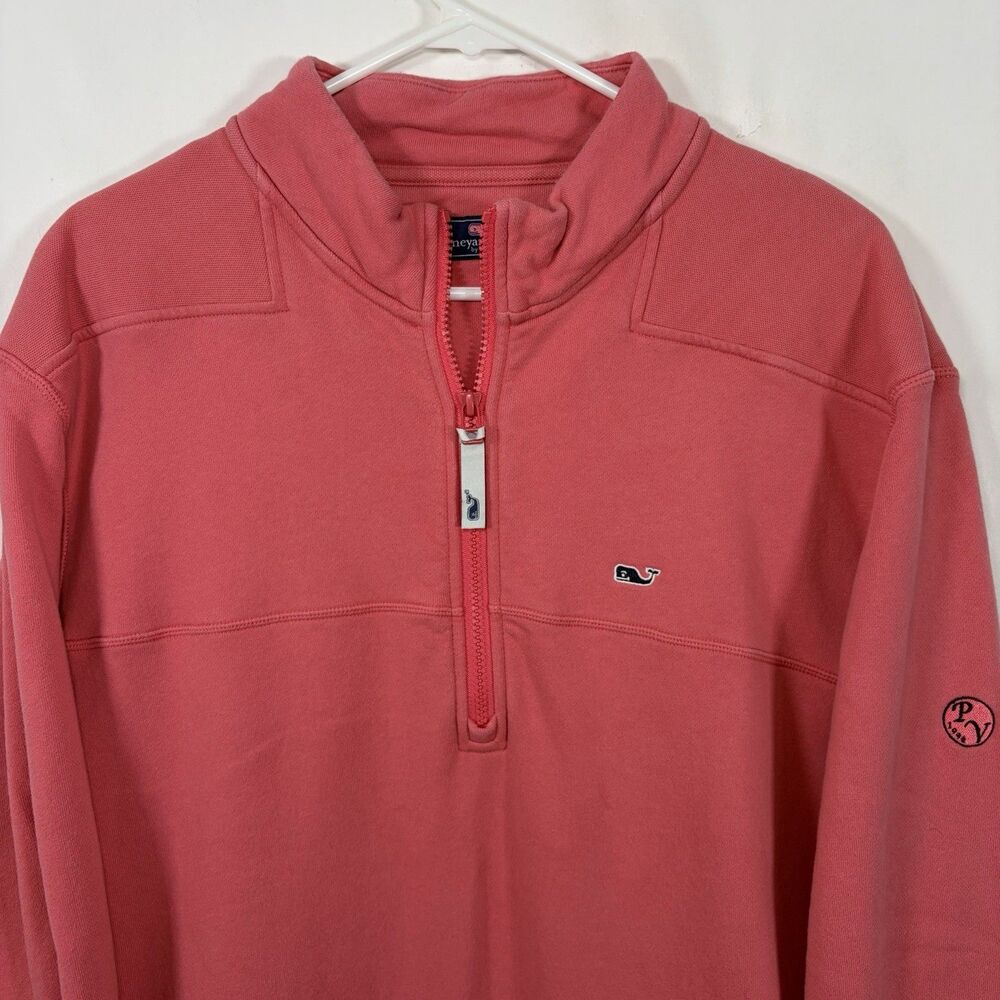 Vineyard Vines 1/4 Zip Pullover Sweatshirt Mens Size Large Pink Golf Club Logo